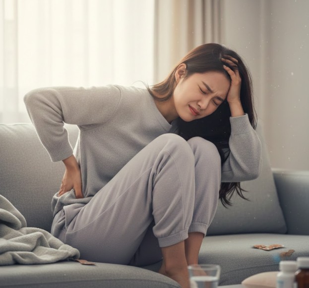 온몸이 찌릿찌릿 통증을 호소하는 여성