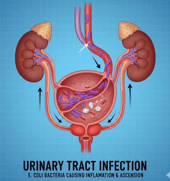 요로감염을 설명한 그림