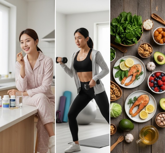 지방간에 좋은 영양제 음식 운동 그림