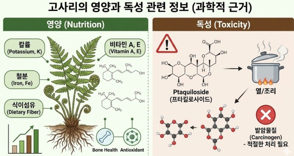 고사리 영양 독성 관련 과학적 근거 정보