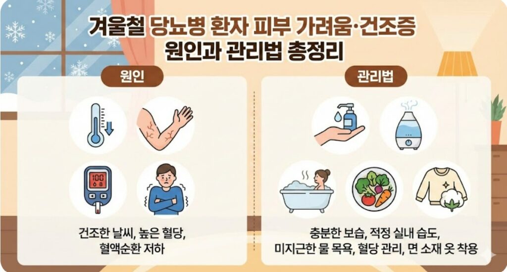 겨울철 당뇨환자 피부 관리법 건조증 가려움 대처방법