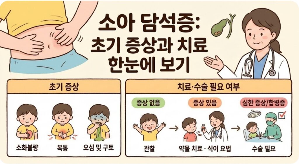 소아 담석증 초기증상 및 치료 수술의 피룡 여부 시각화