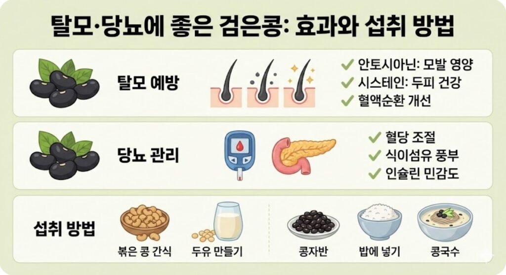 탈모 당뇨에 좋은 검은콩의 효과와 섭취방법 상세
