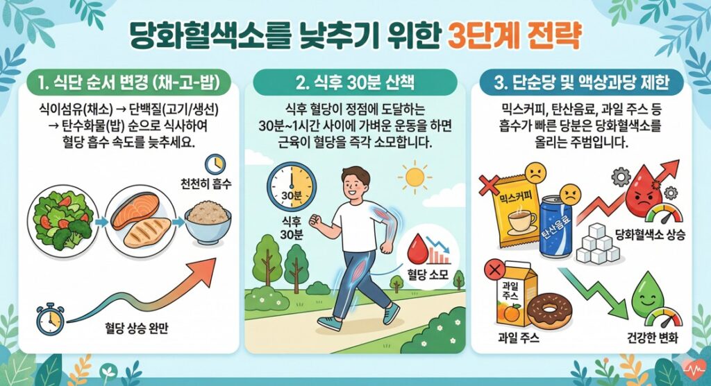 당화혈색소를 낮추기 위한 3단계 전략