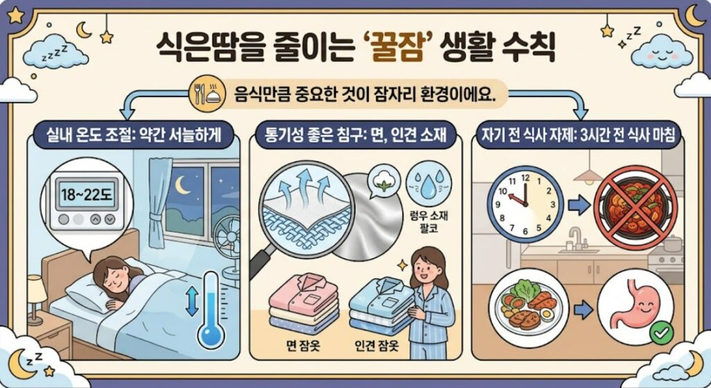 식은땀을 줄이는 '꿀잠' 생활 수칙