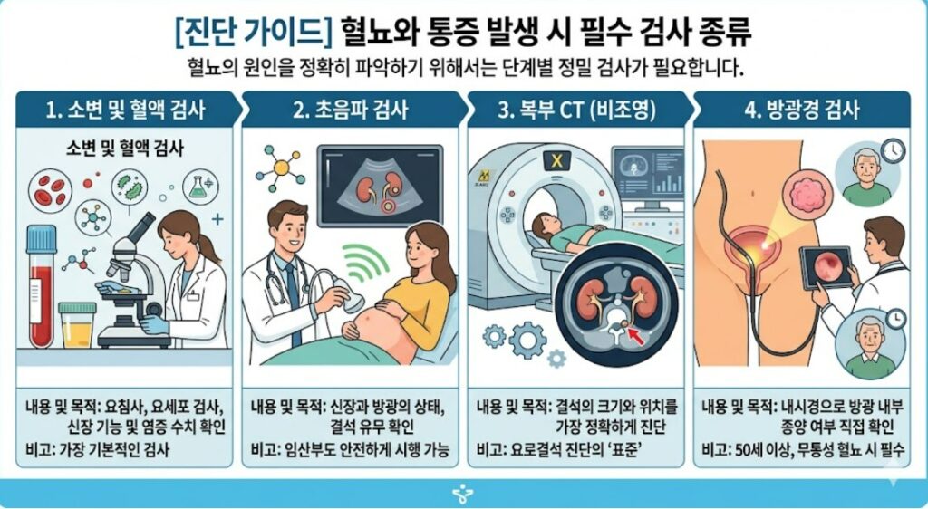 [진단 가이드] 혈뇨와 통증 발생 시 필수 검사 종류